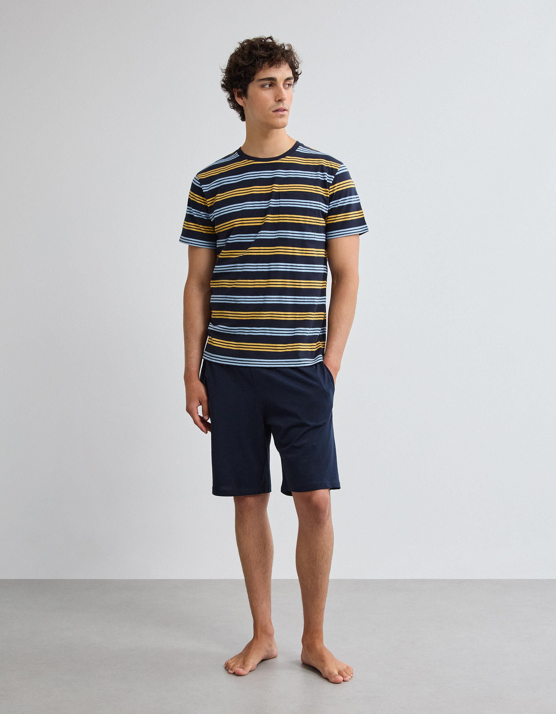 Comprar Online Pijama Riscas, Homem, Azul Escuro