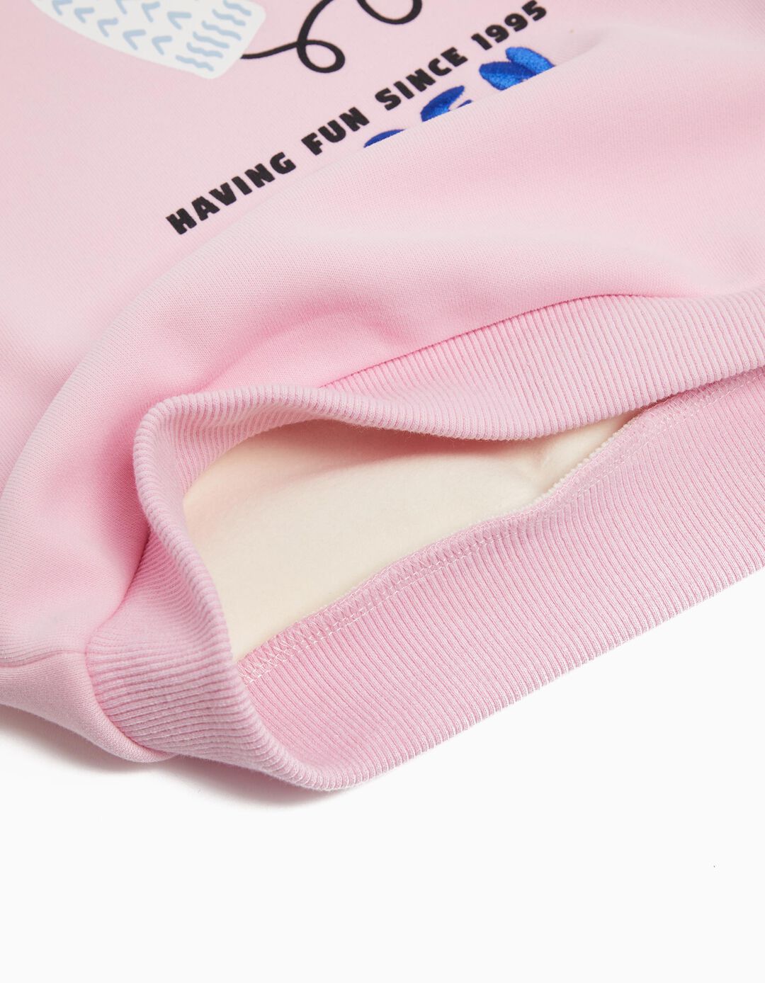 Sweatshirt de Felpa Estampado, Menina, Rosa Claro