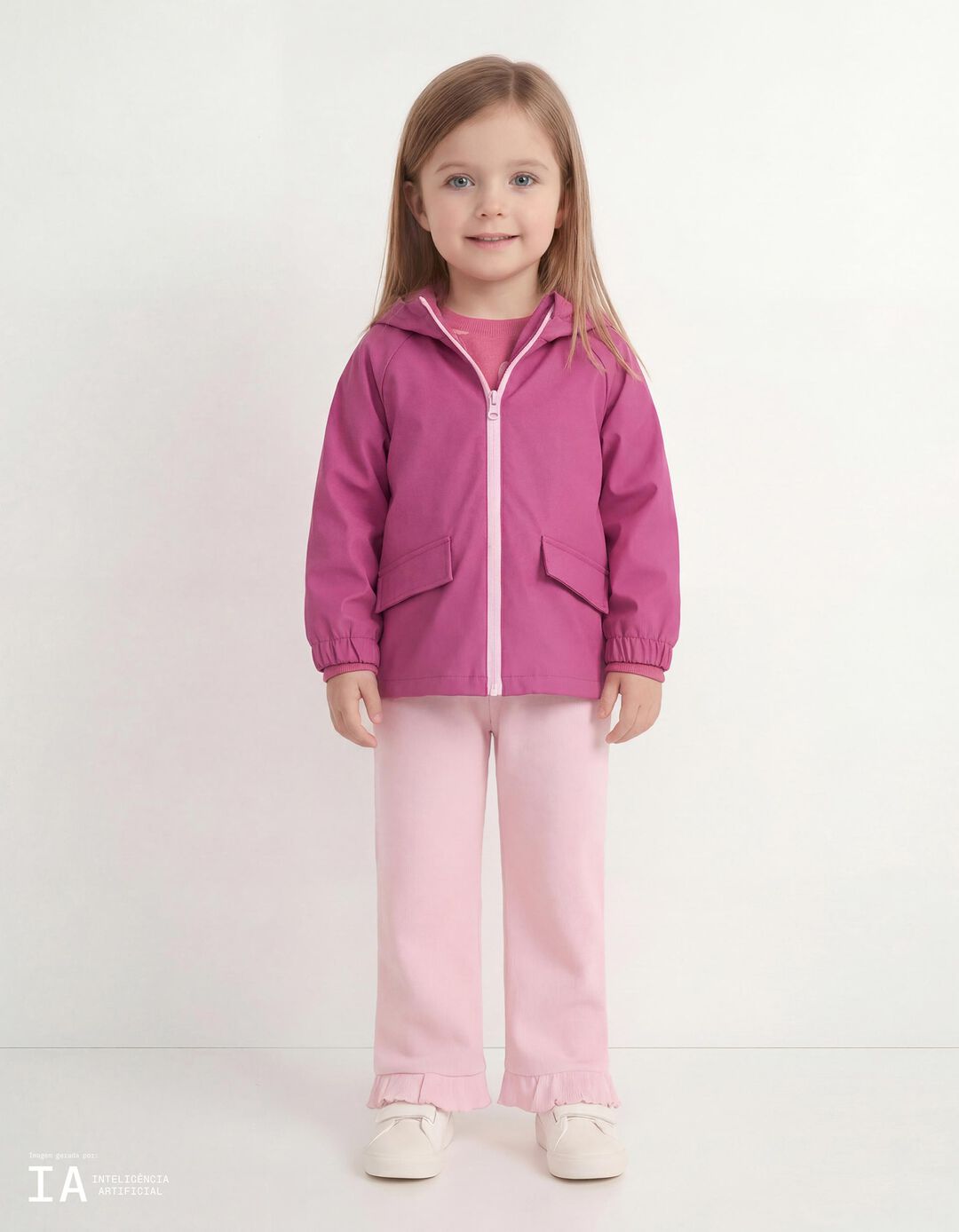 Parka, Menina, Rosa Escuro