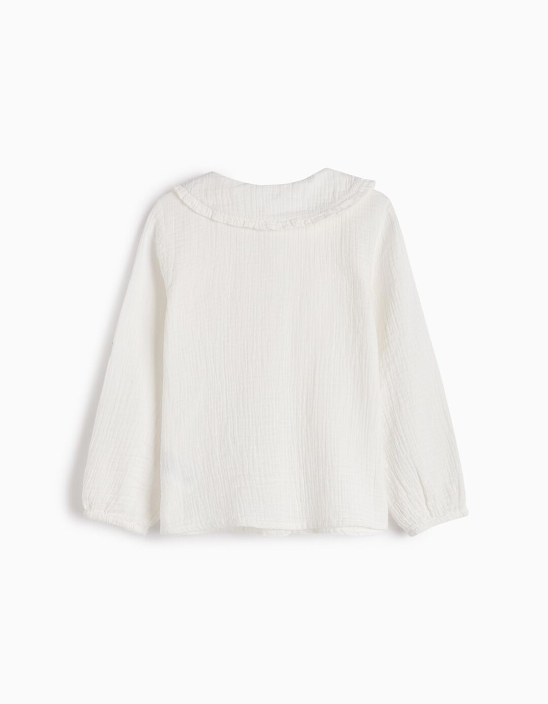 Blusa com Gola, Menina, Branco