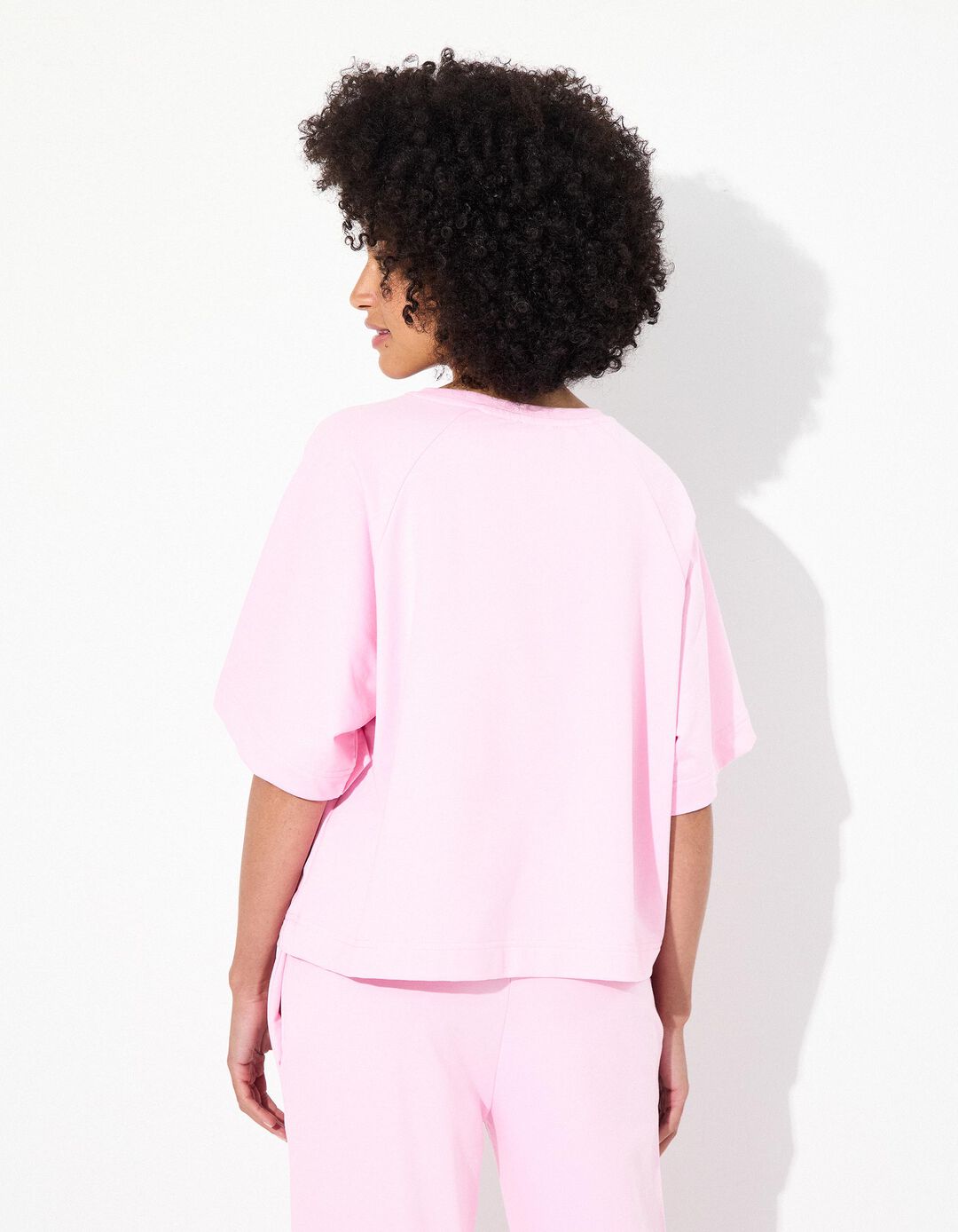 T-shirt Fleece, Mulher, Rosa