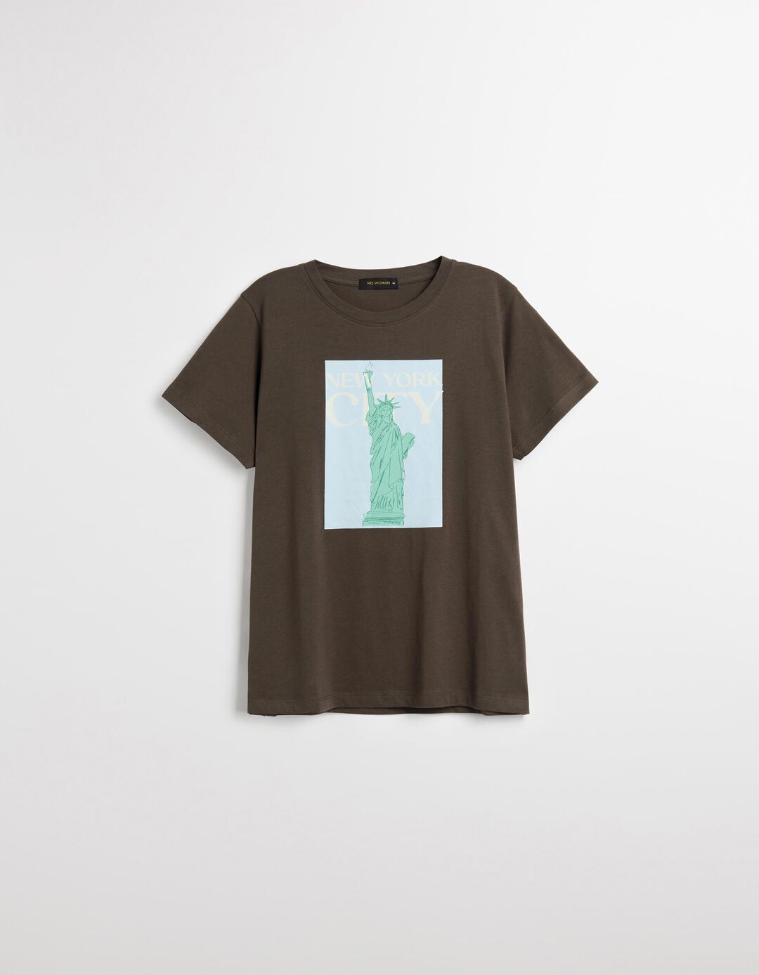 T-shirt Print, Mulher, Castanho
