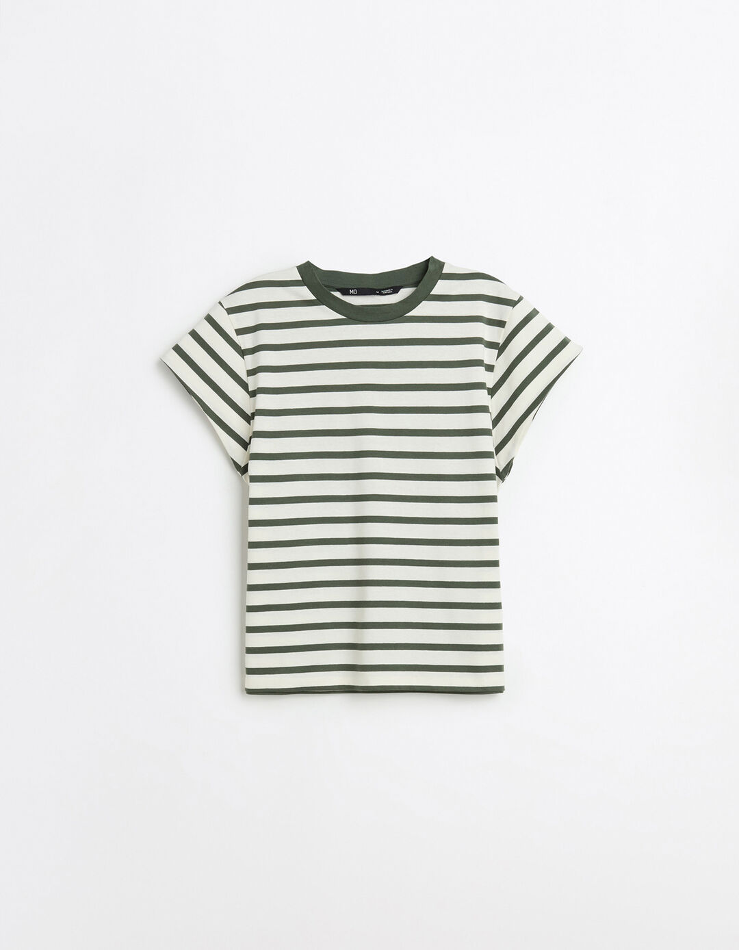 T-shirt Riscas, Mulher, Verde Escuro