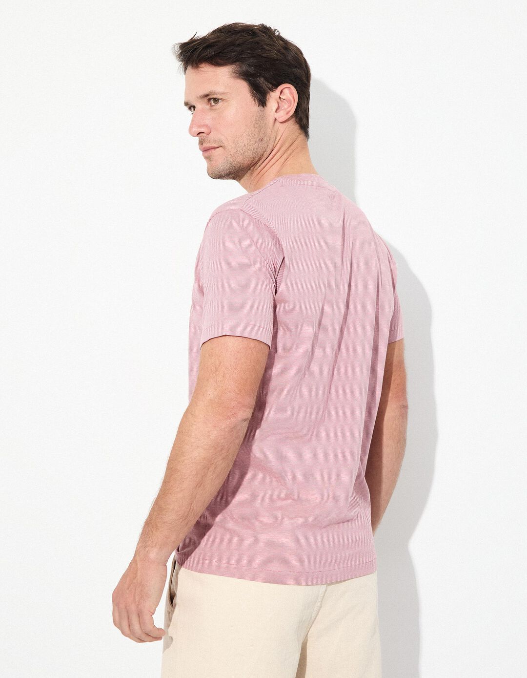 T-shirt Malha Jersey, Homem, Rosa Escuro 