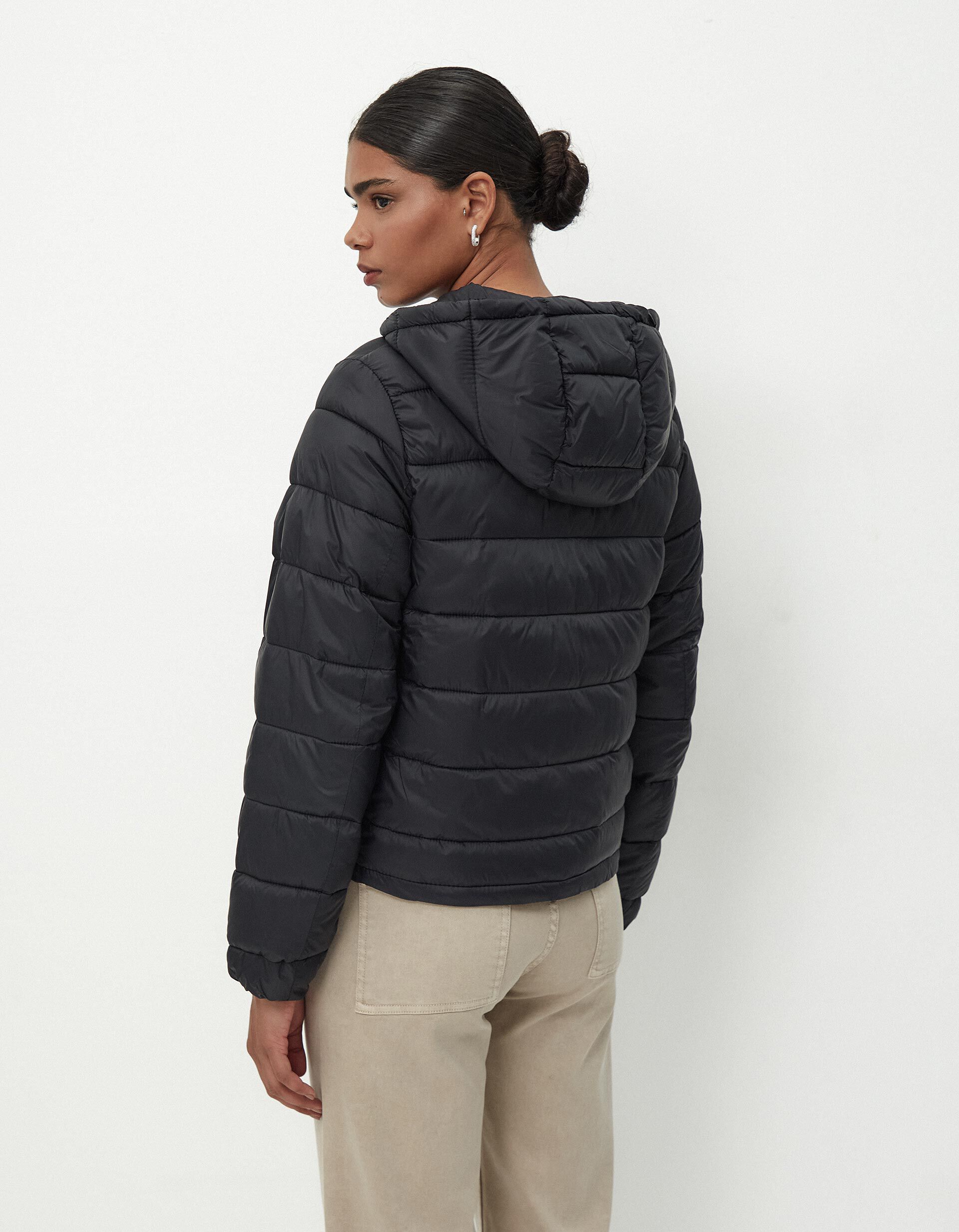 Comprar Online Casaco Acolchoado Capuz, Mulher, Preto