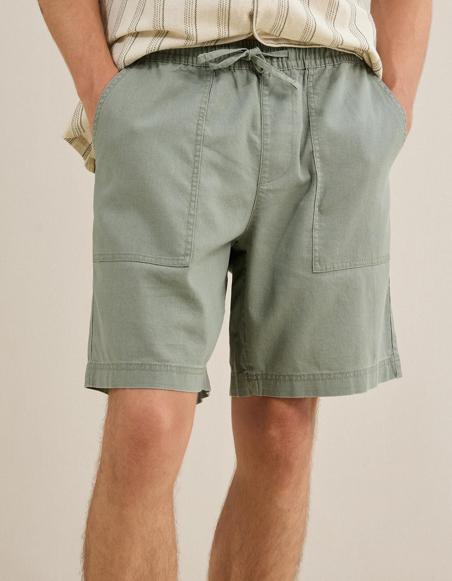 Comprar Online Cal&ccedil;&otilde;es Com Linho, Homem, Verde Escuro