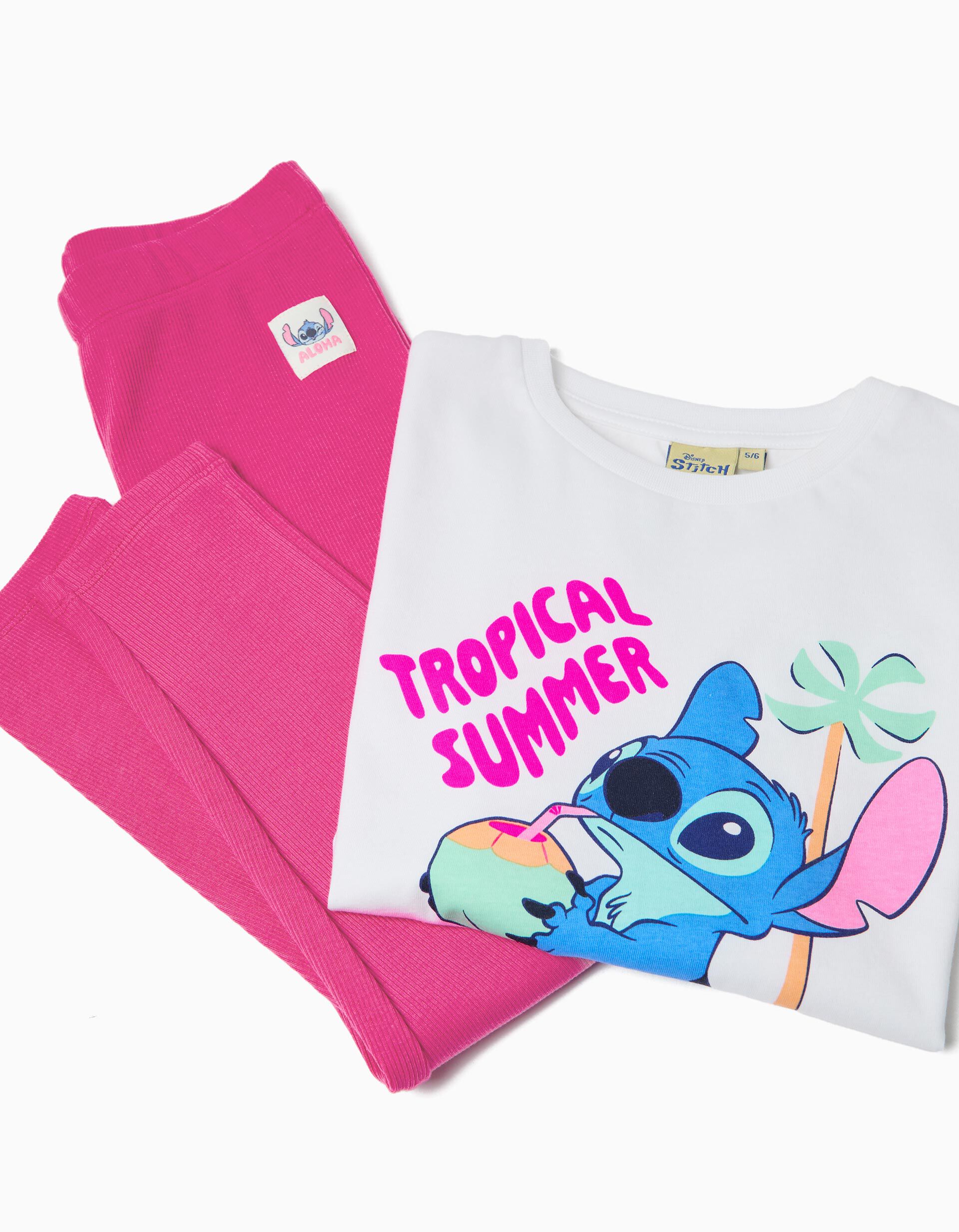 Comprar Online Conjunto T-shirt e Leggings 'Stitch', Menina, Rosa