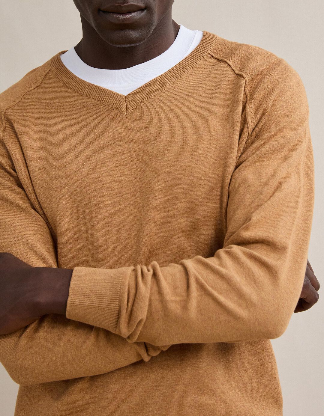Camisola De Malha, Homem, Castanho Claro