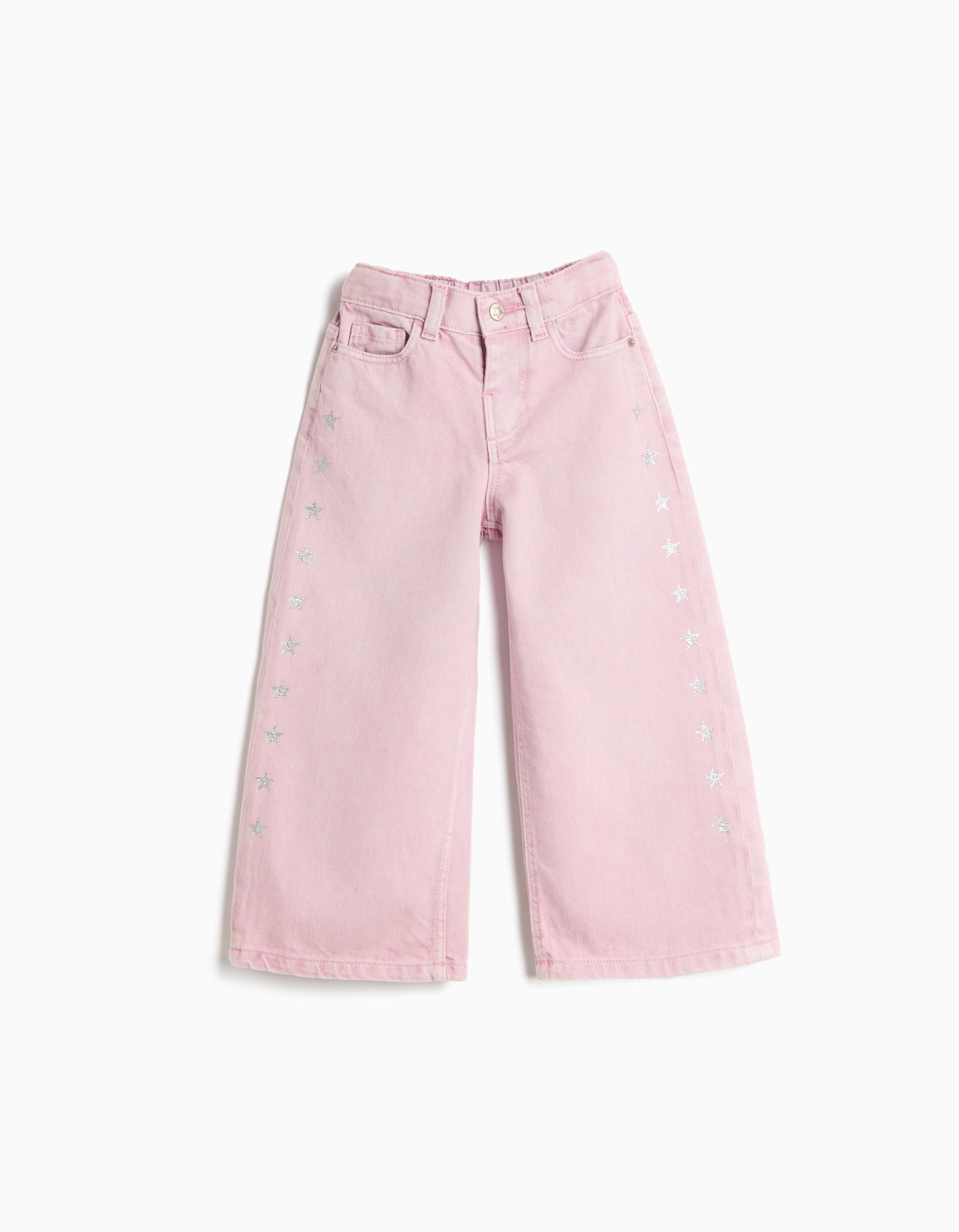 Comprar Online Cal&ccedil;as Wide Leg, Menina, Rosa Claro