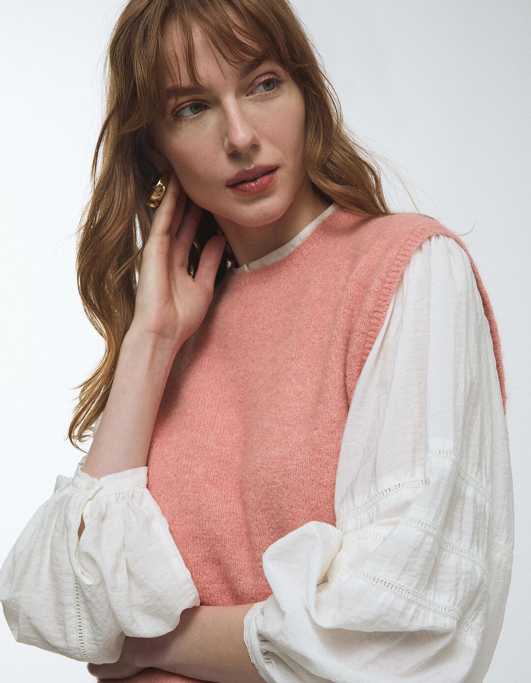 Colete com L&atilde;, Mulher, Rosa