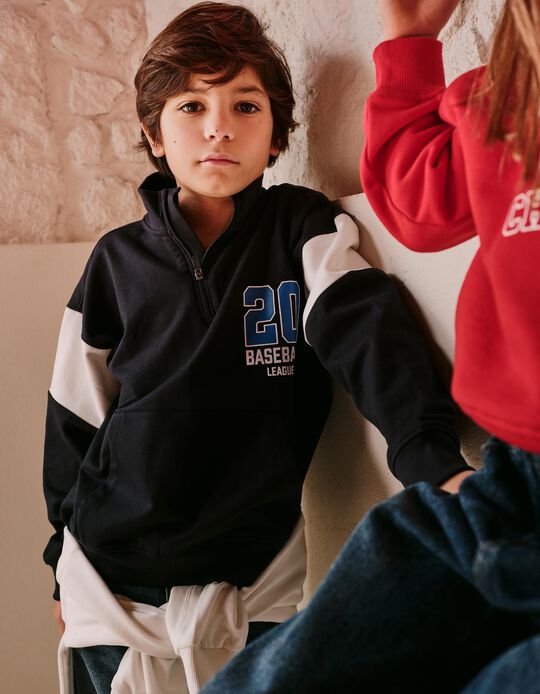 Comprar Online Sweatshirt com Fecho, Menino, Azul Escuro