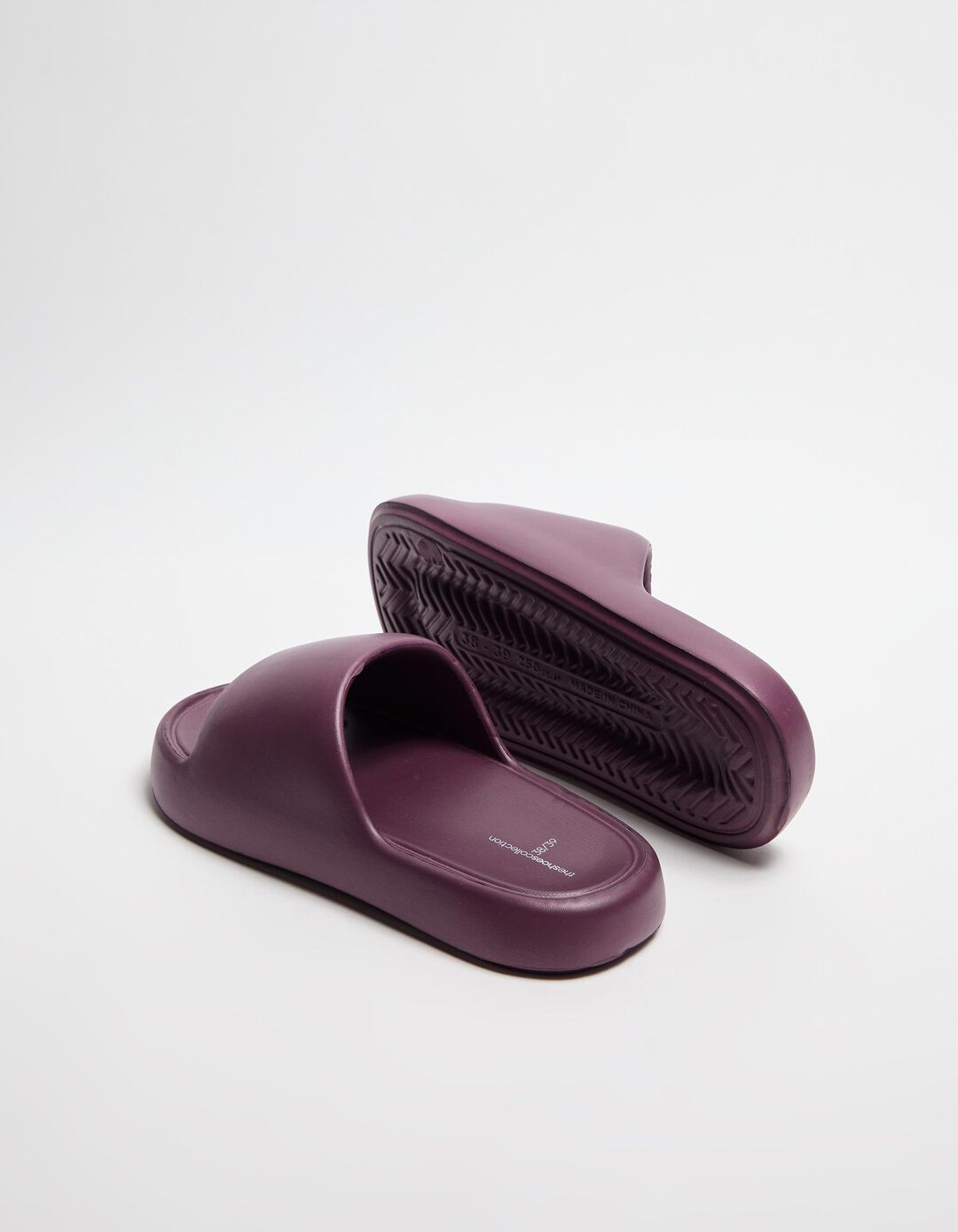 Chinelos de borracha Plataforma, Mulher, Roxo Escuro