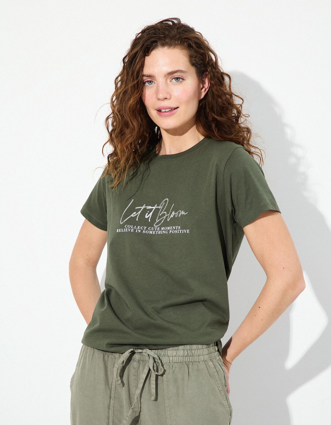 T-shirt, Mulher, Verde Escuro