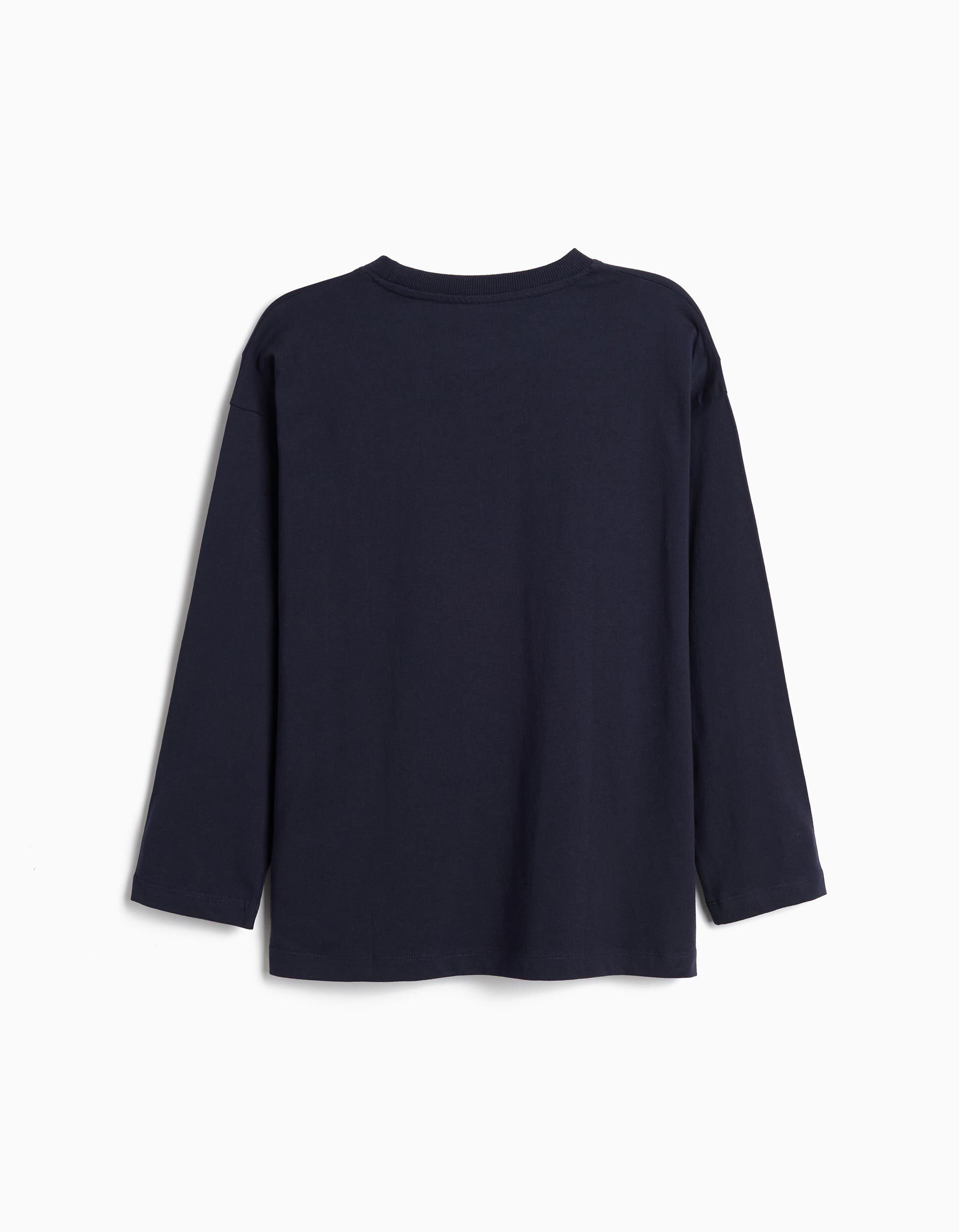 Comprar Online T-shirt Estampada Manga Comprida, Menino, Azul Escuro