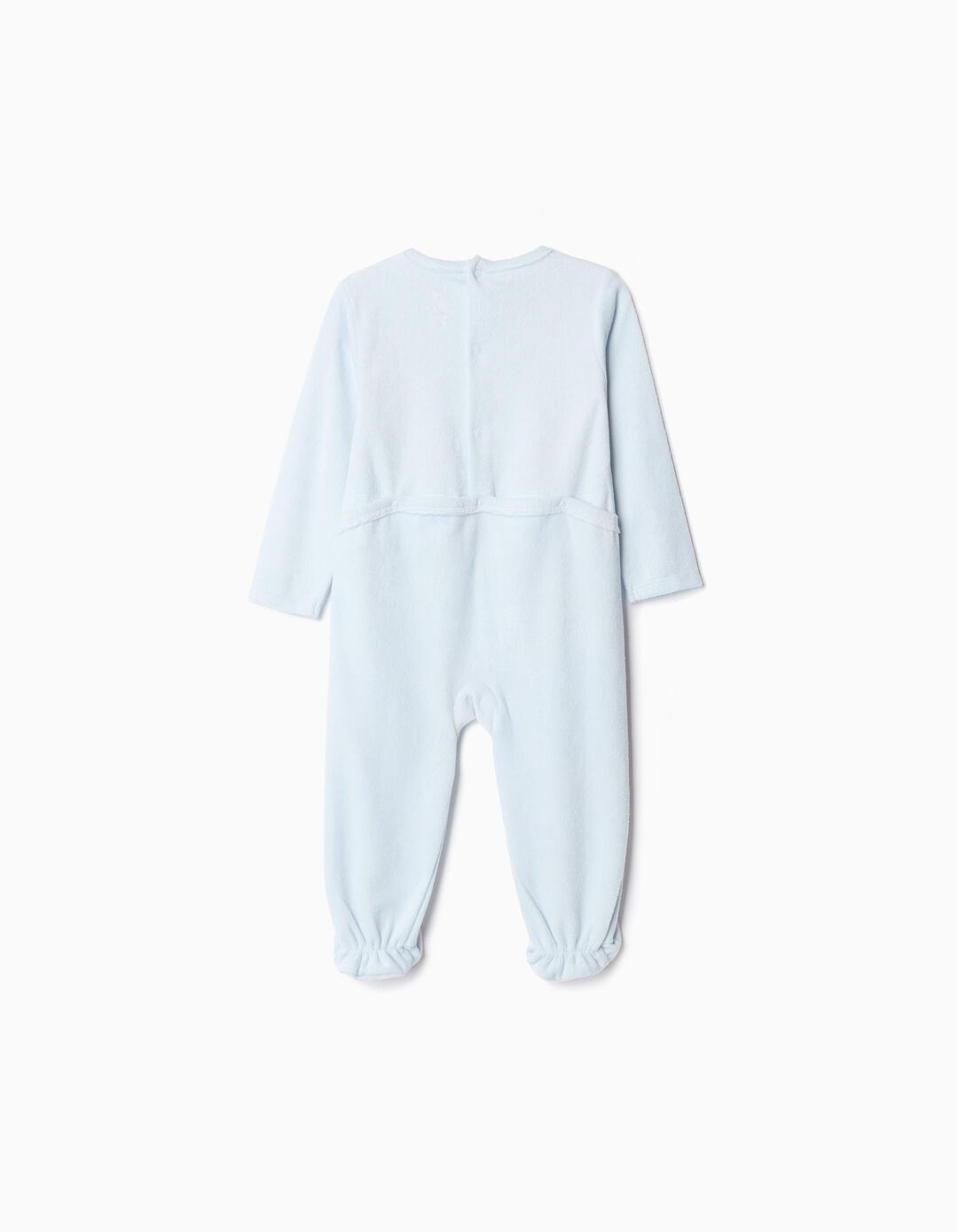 Babygrow Aveludado, Bebé Menino, Azul Claro