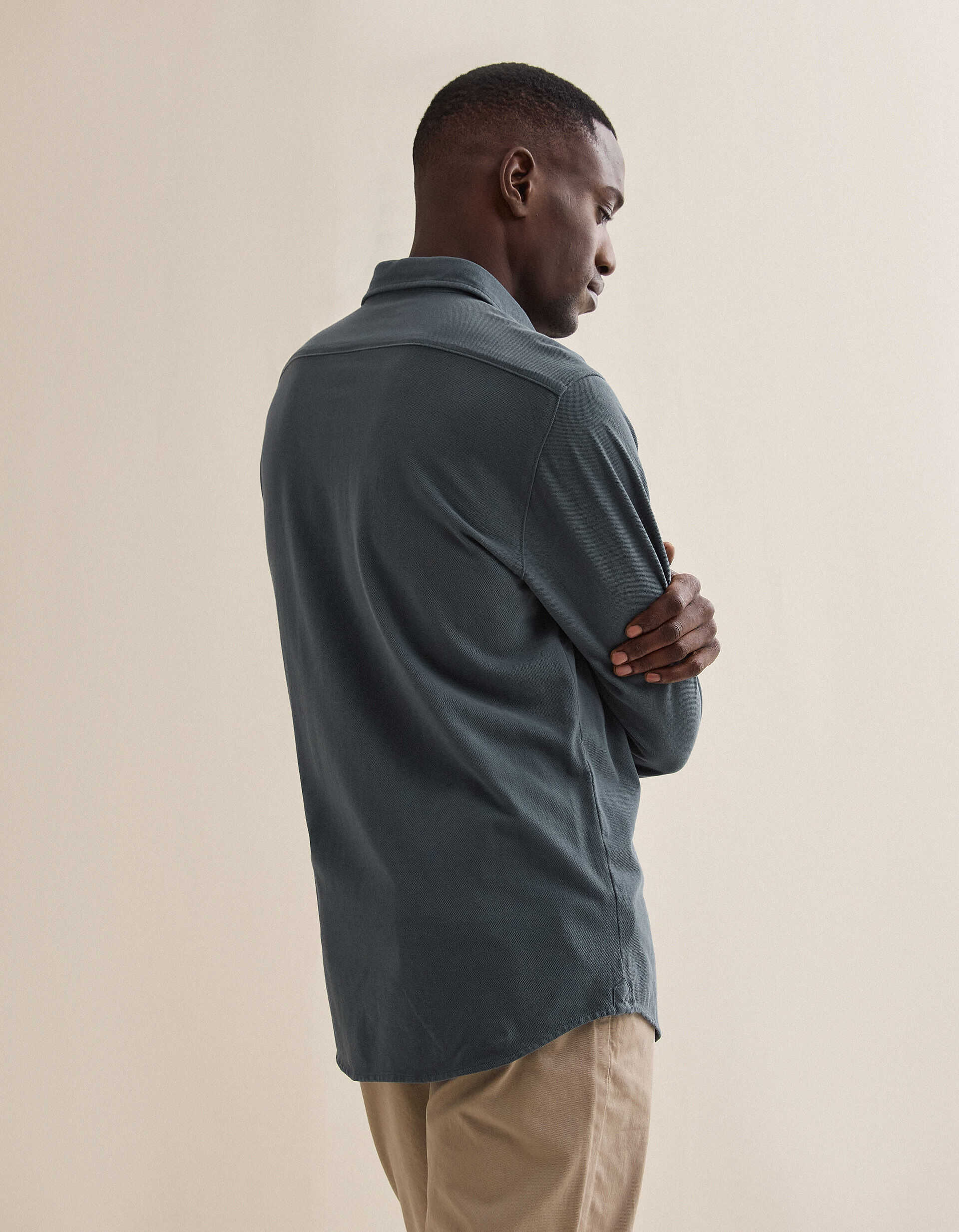 Comprar Online Camisa Piqu&eacute;, Homem, Azul