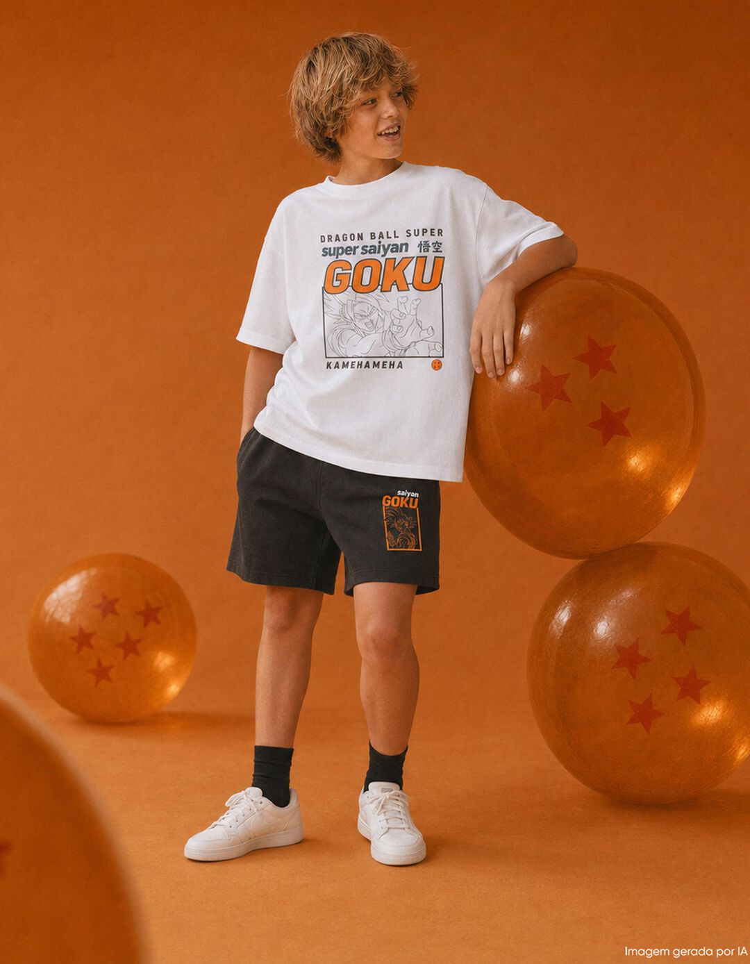 Conjunto 'Dragon Ball', Menino, Cinzento Escuro