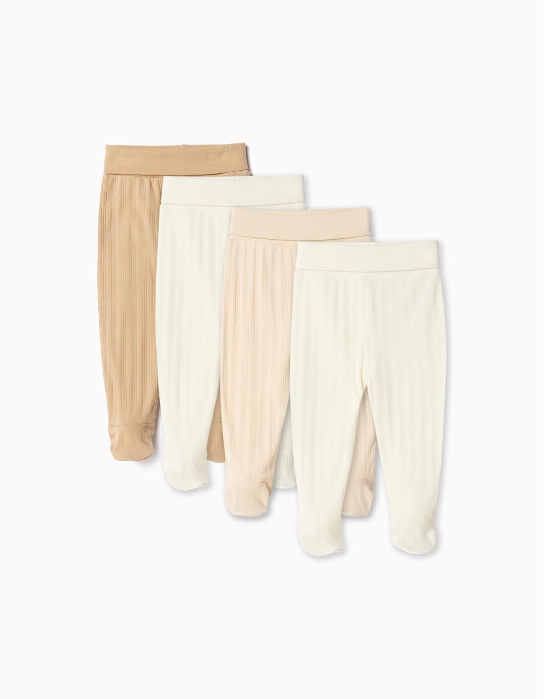 Pack 4 Calças com Pés, Bebé, Multicor