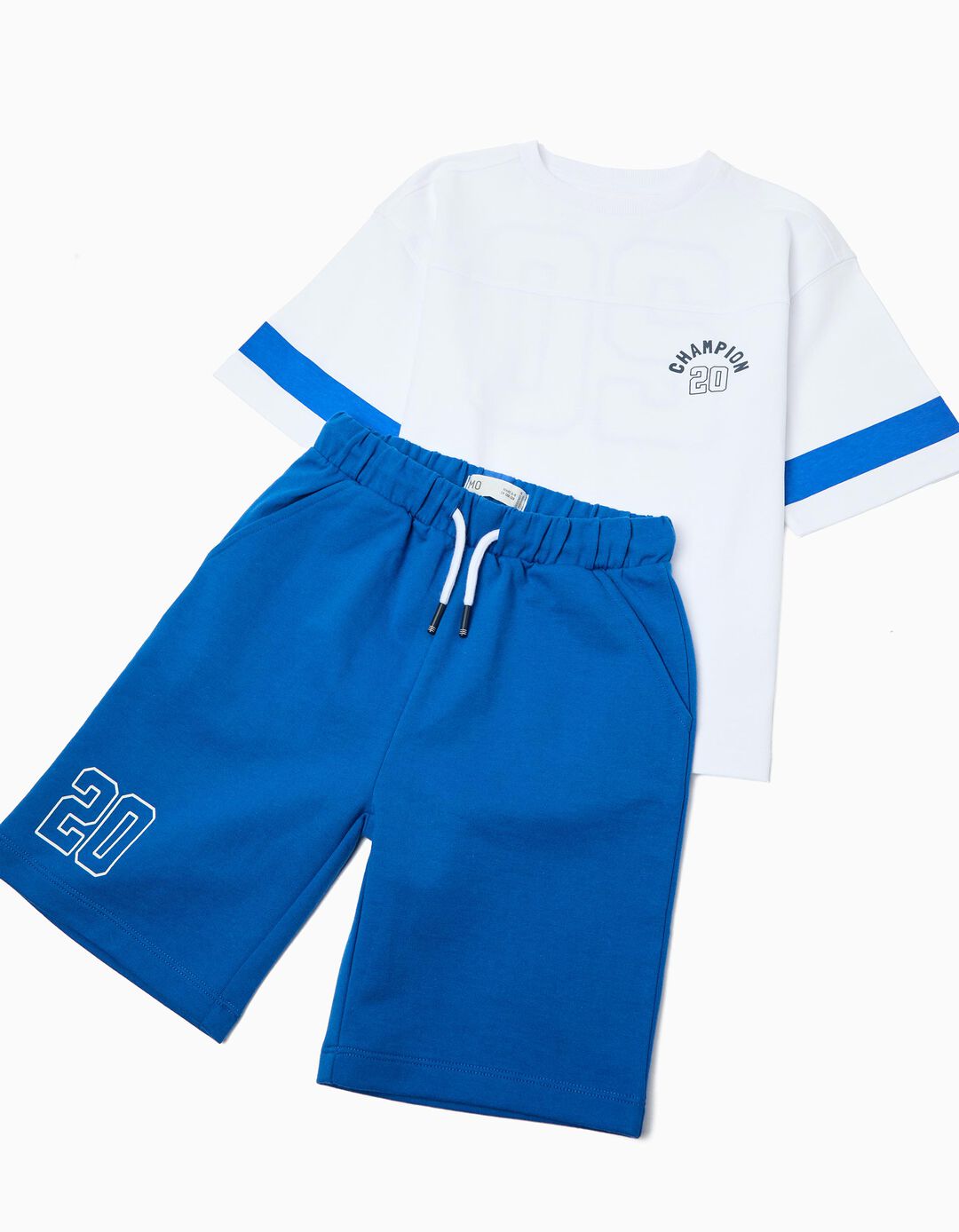 Conjunto T-shirt e Cal&ccedil;&otilde;es, Menino, Azul