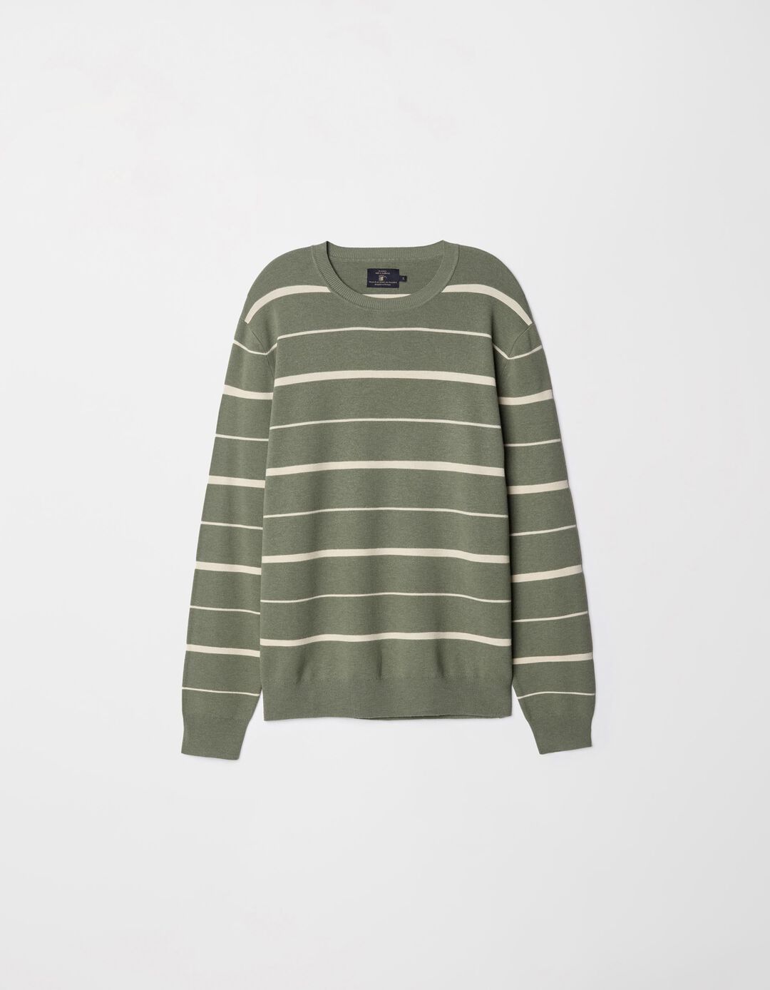 Camisola de Malha Riscas, Homem, Verde Claro