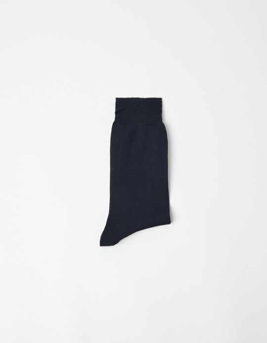 Comprar Online Meias 100% Algod&atilde;o, Homem, Azul Escuro
