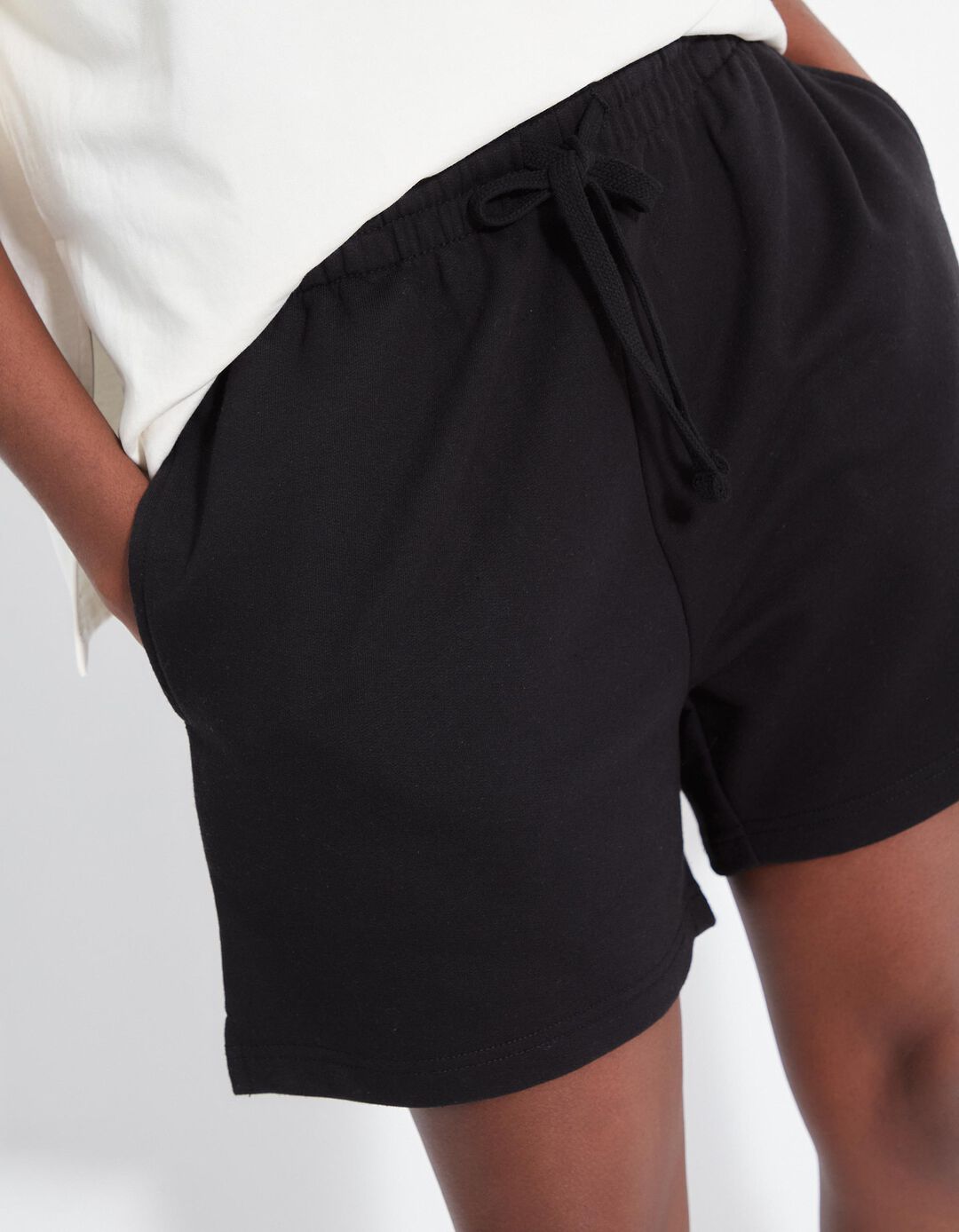 Calções Fleece, Mulher, Preto