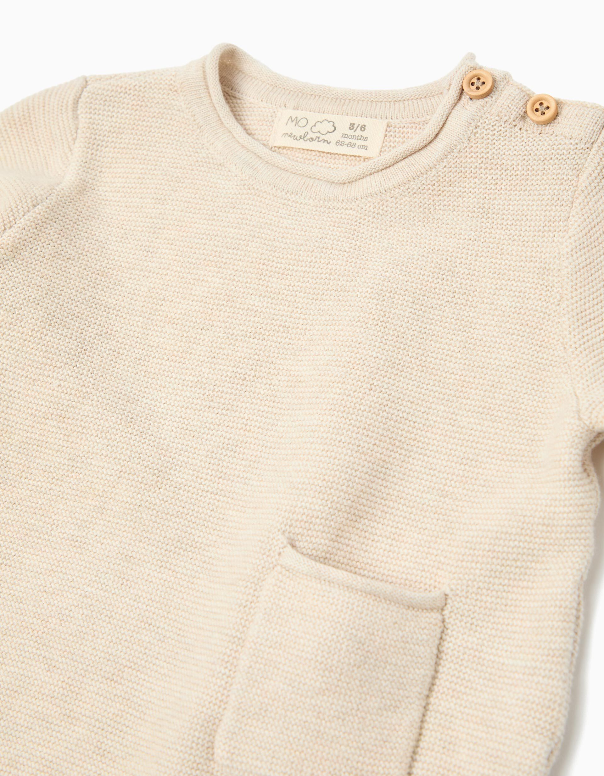 Comprar Online Camisola de Malha, Rec&eacute;m-Nascido, Bege Claro