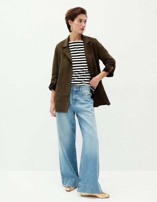 Comprar Online Blazer Efeito Camurça, Mulher, Verde