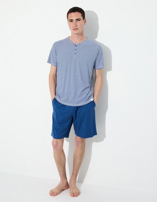 Comprar Online Pijama Riscas, Homem, Azul