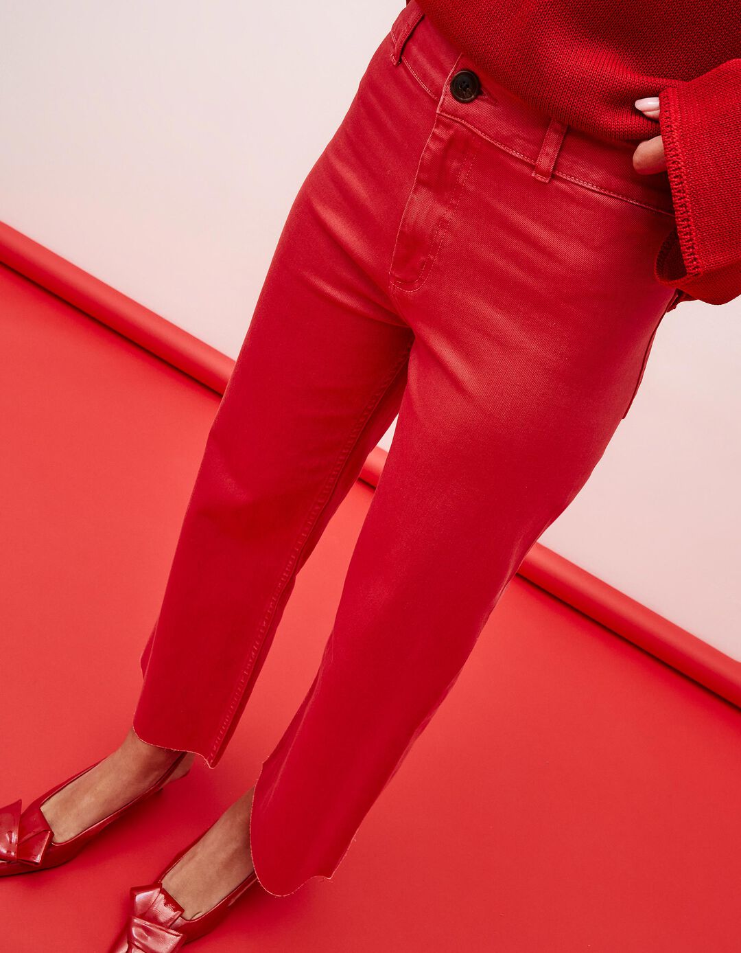 Calças de Ganga Marine, Mulher, Vermelho Escuro 