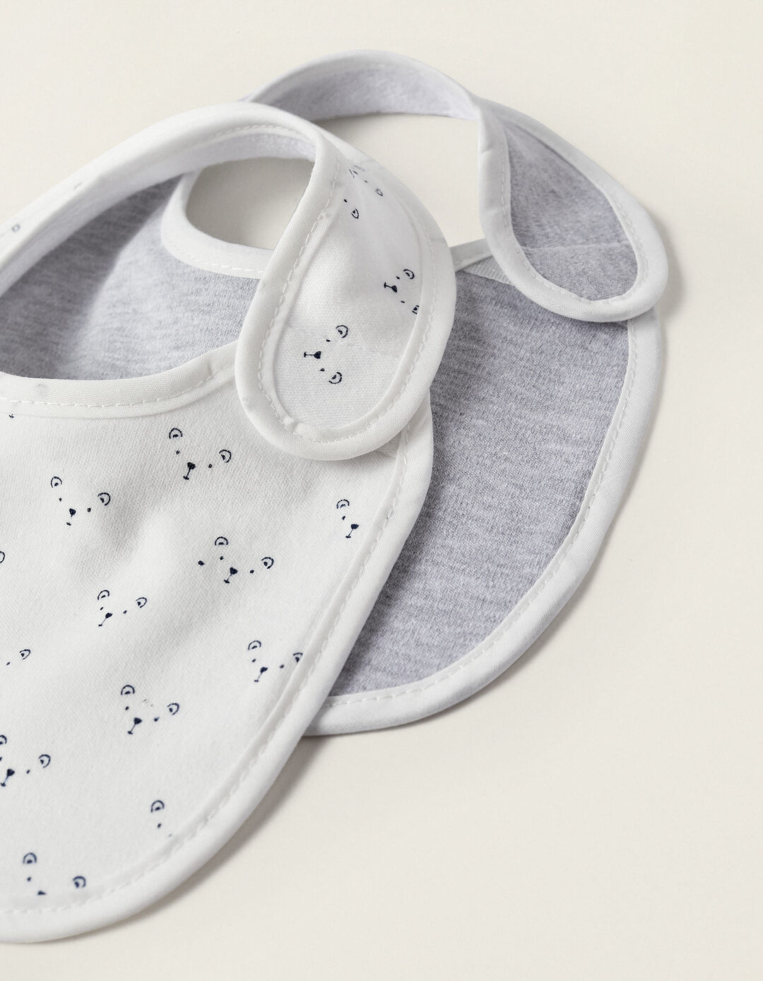 2 Babetes Newborn Cinza/Branco Zy Baby