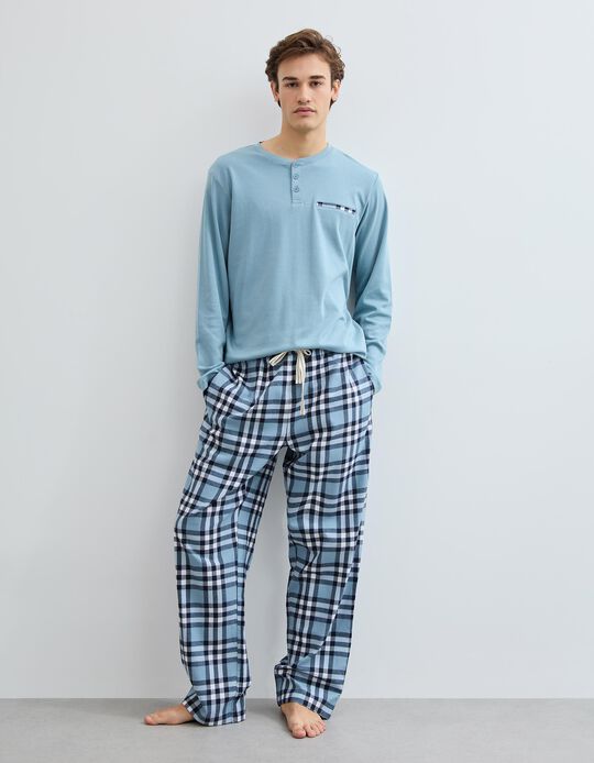 Comprar Online Pijama Xadrez, Homem, Azul