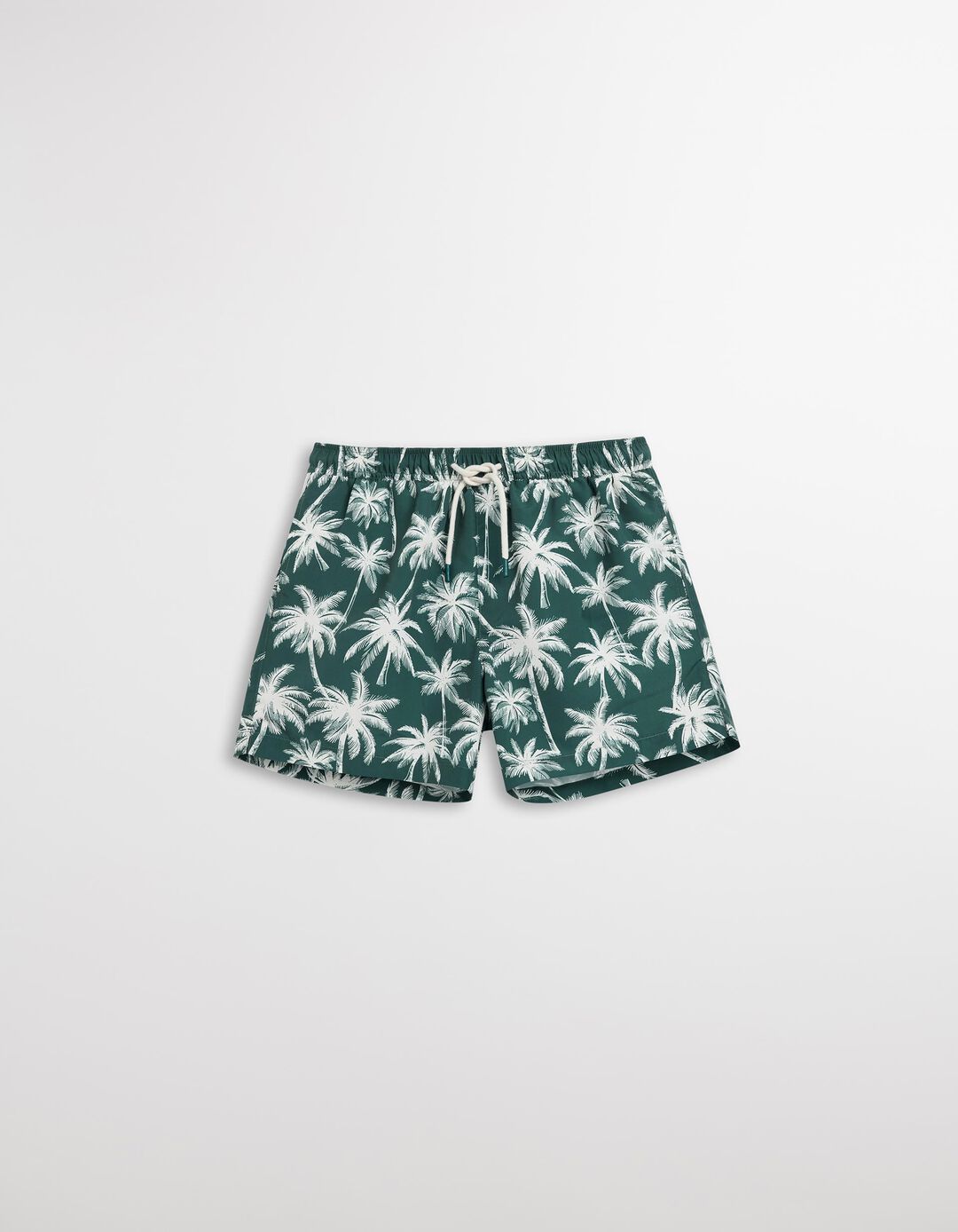 Calções de Banho Estampados, Homem, Verde Escuro 