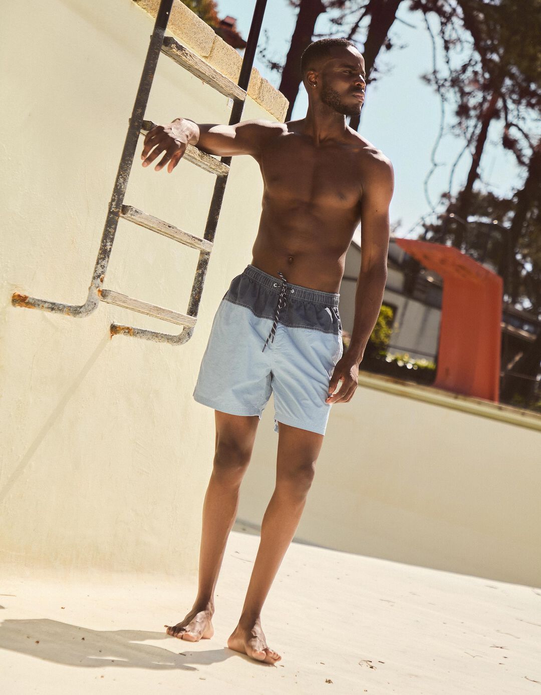 Calções de Banho com Contraste, Homem, Azul Escuro 