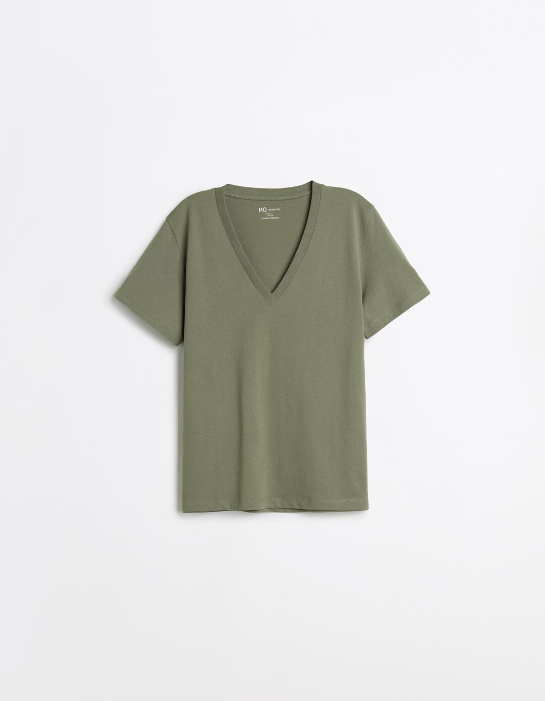 T-shirt Decote em V, Mulher, Verde 