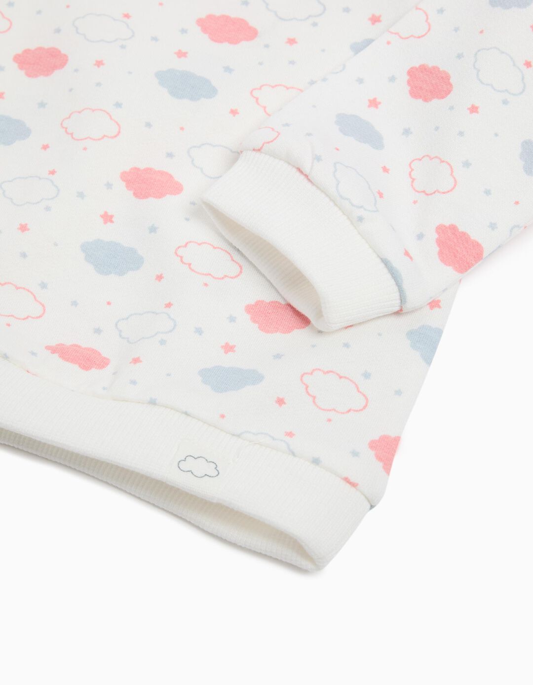 Sweatshirt de Felpa Estampada, Recém-nascido, Branco