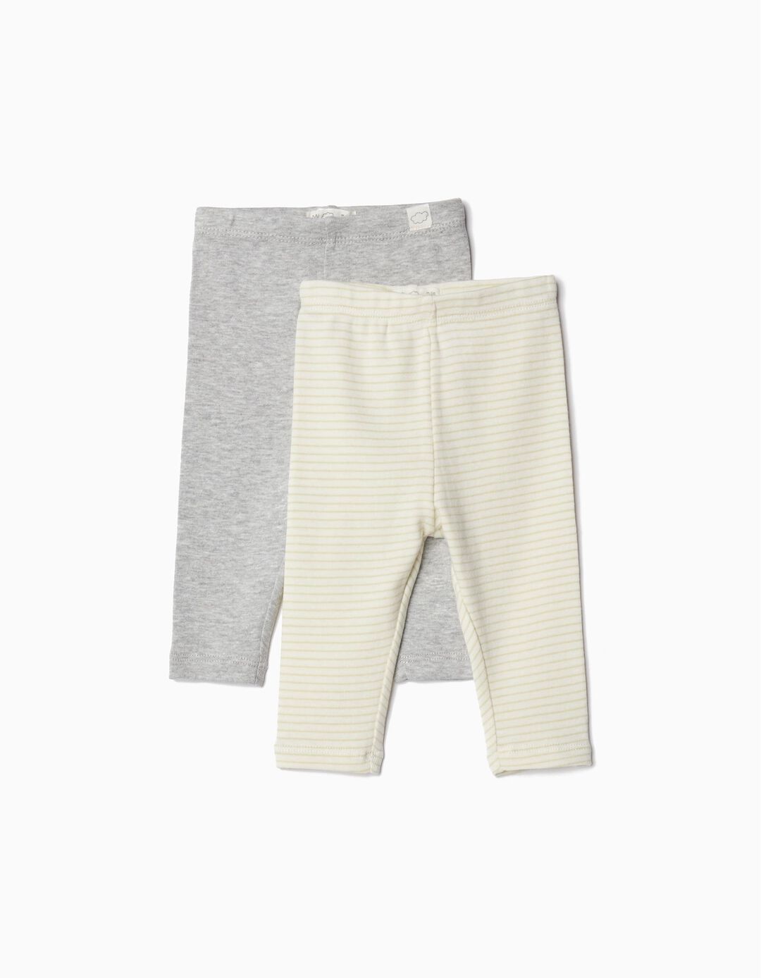 Pack 2 Leggings, Recém-nascido, Verde Claro/Cinzento Claro