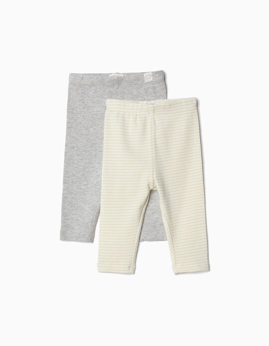 Comprar Online Pack 2 Leggings, Recém-nascido, Verde Claro/Cinzento Claro