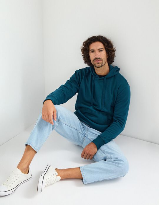 Comprar Online Sweatshirt com Capuz, Homem, Azul