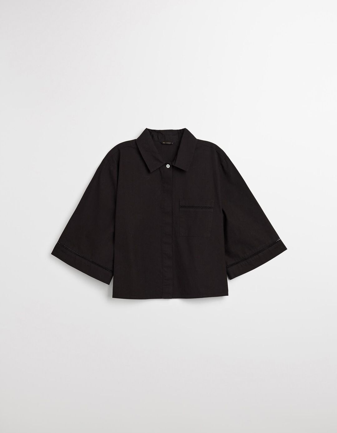 Camisa Curta, Mulher, Preto 