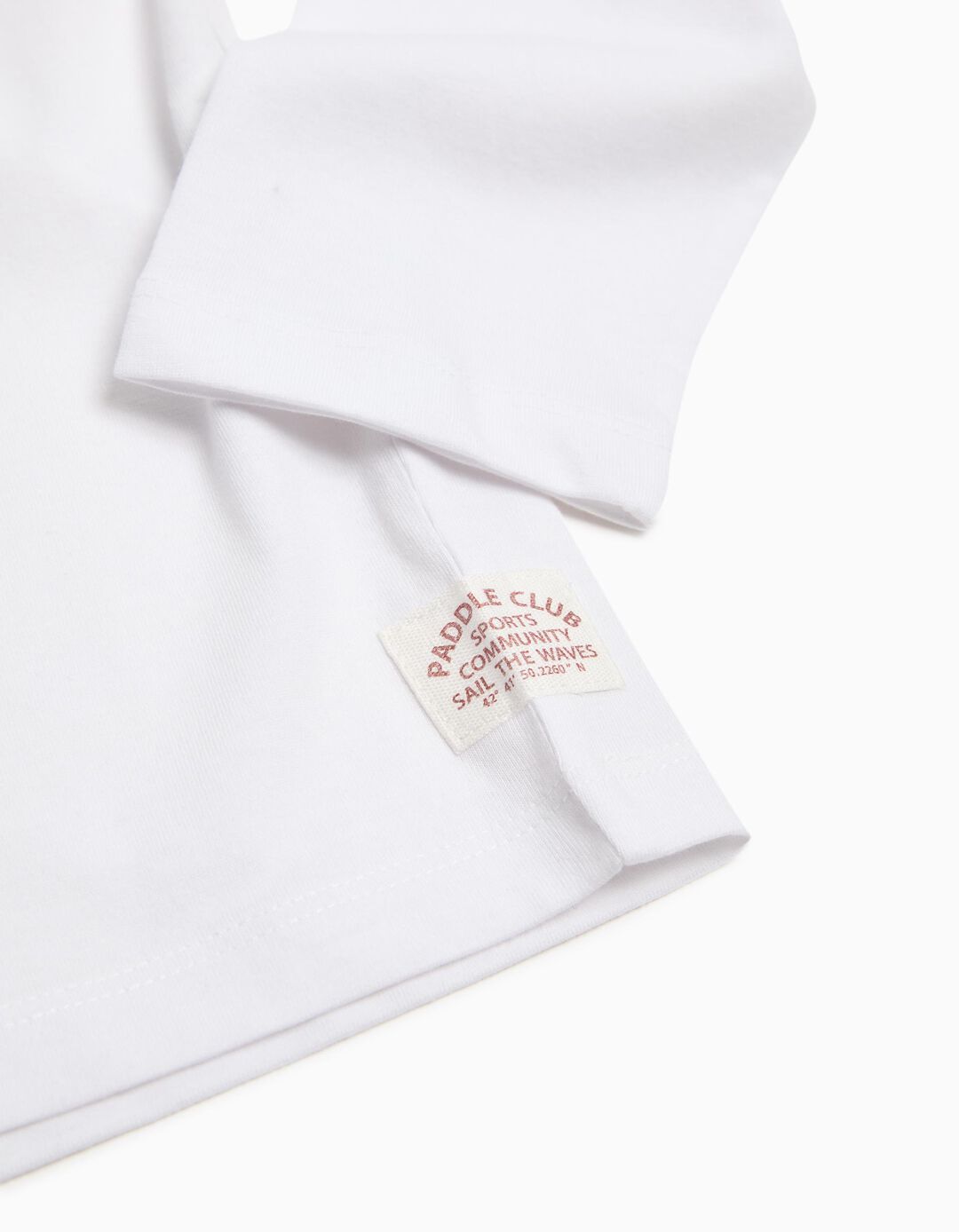 T-shirt de Manga Comprida Estampado, Menino, Branco