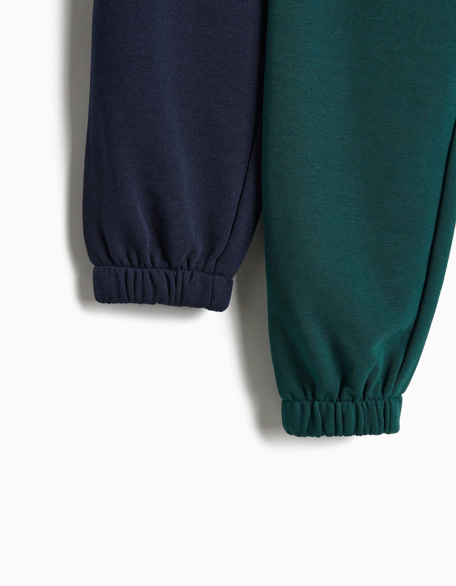 Comprar Online Pack 2 Joggings De Felpa, Menino, Verde Escuro
