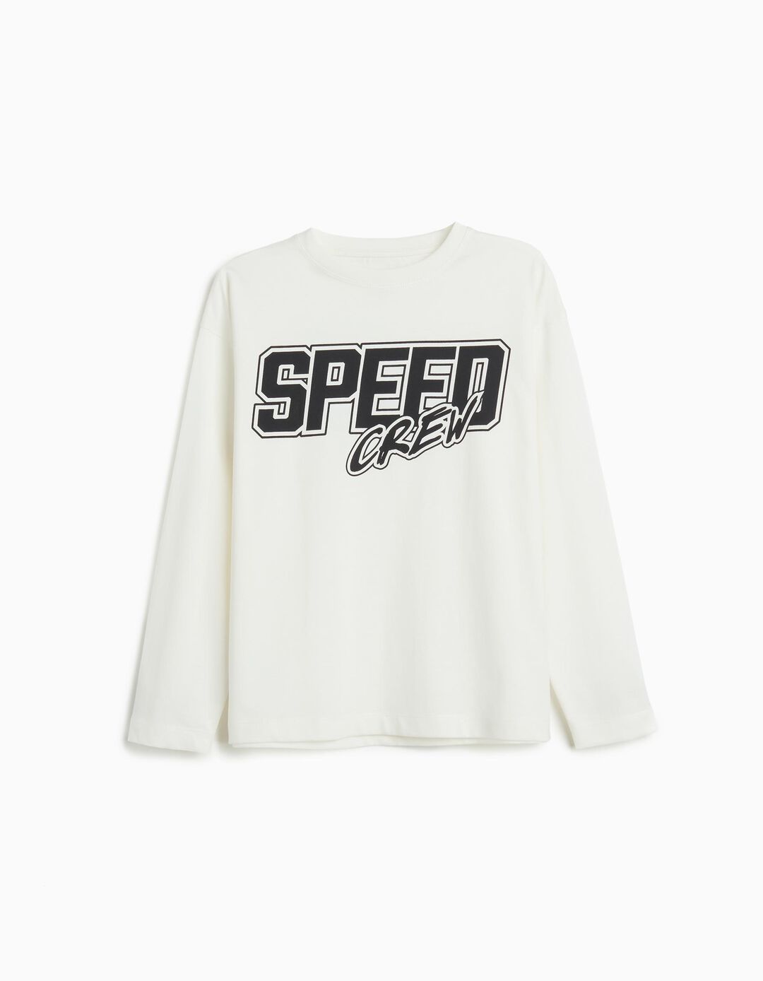 T-shirt de Manga Comprida, Menino, Branco