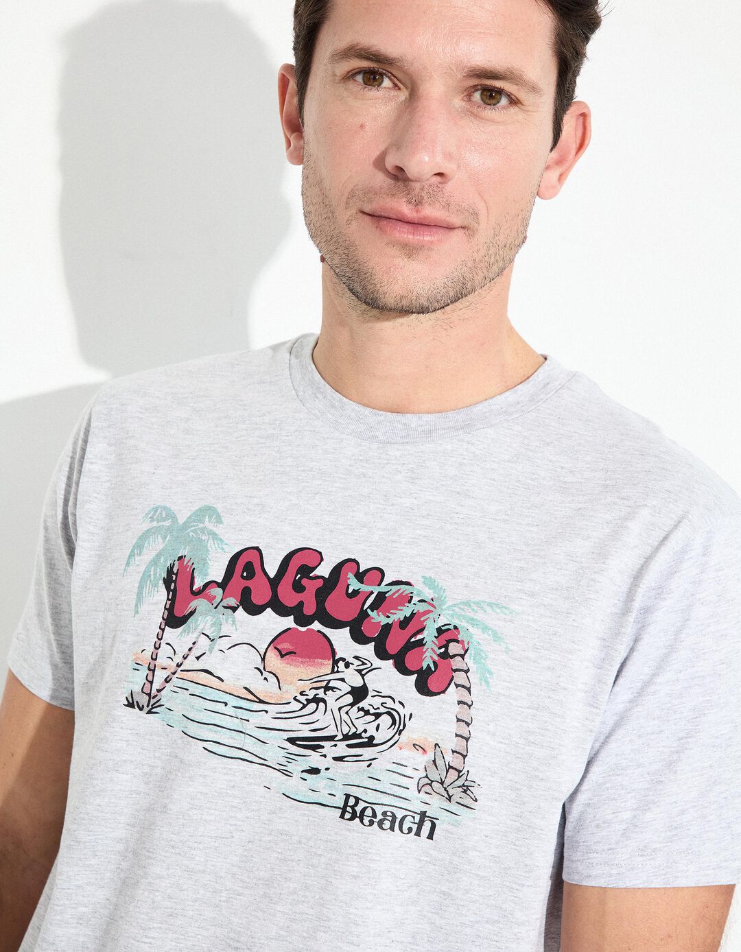 T-shirt Jersey, Homem, Cinzento Claro 