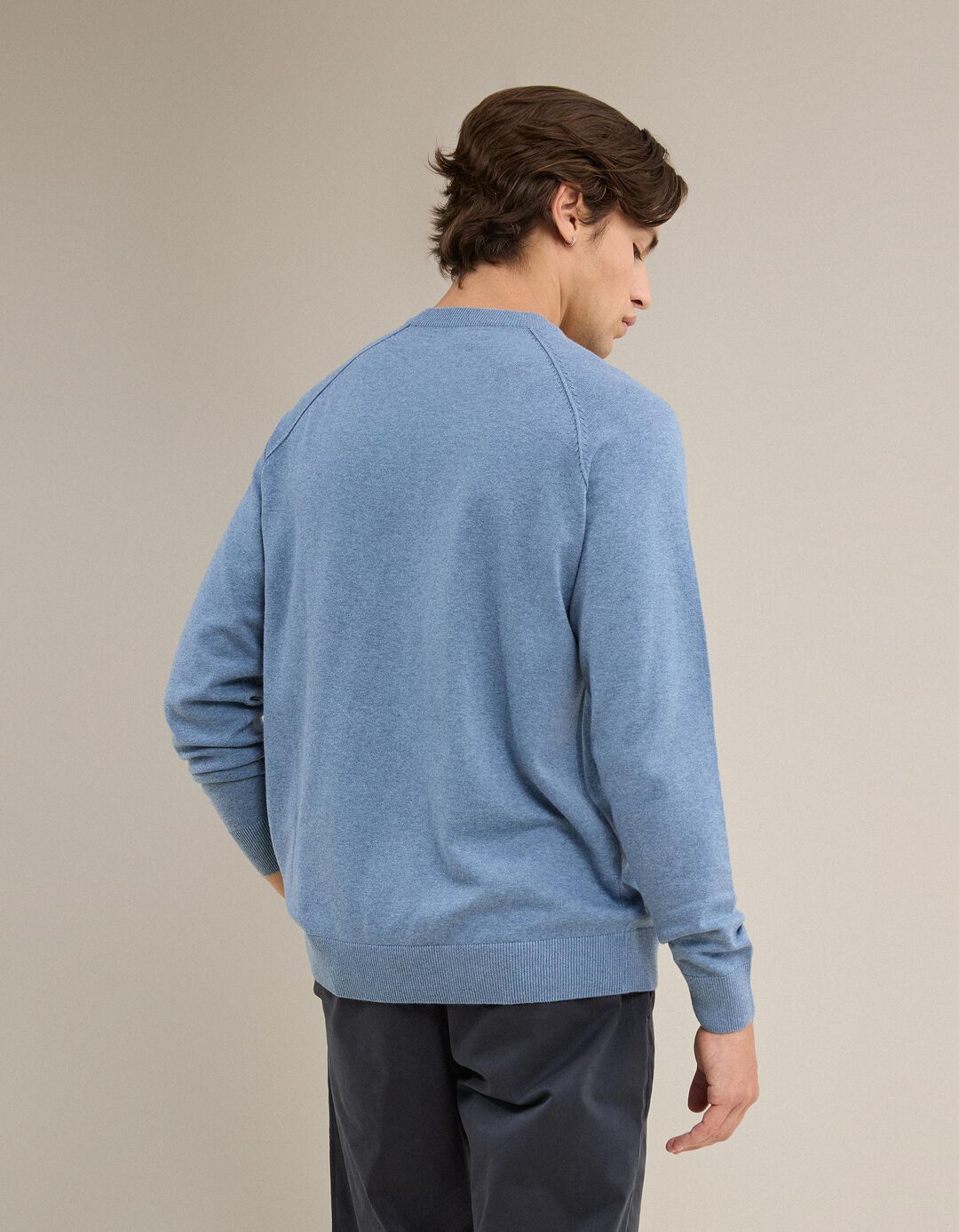Camisola De Malha, Homem, Azul 