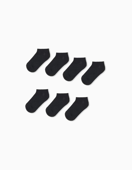 Comprar Online Pack 7 Pares de Meias Tornozelo, Criança, Preto