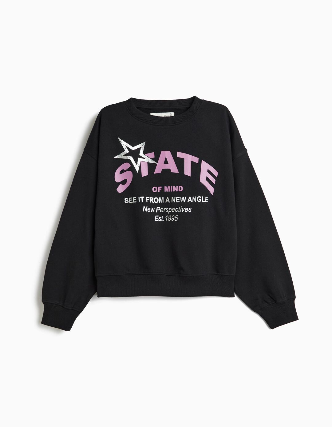 Sweatshirt Com Estampado, Menina, Preto