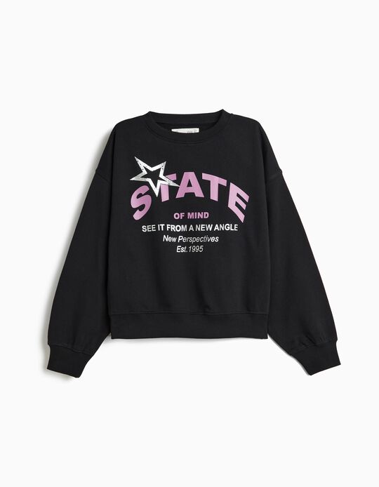 Comprar Online Sweatshirt Com Estampado, Menina, Preto