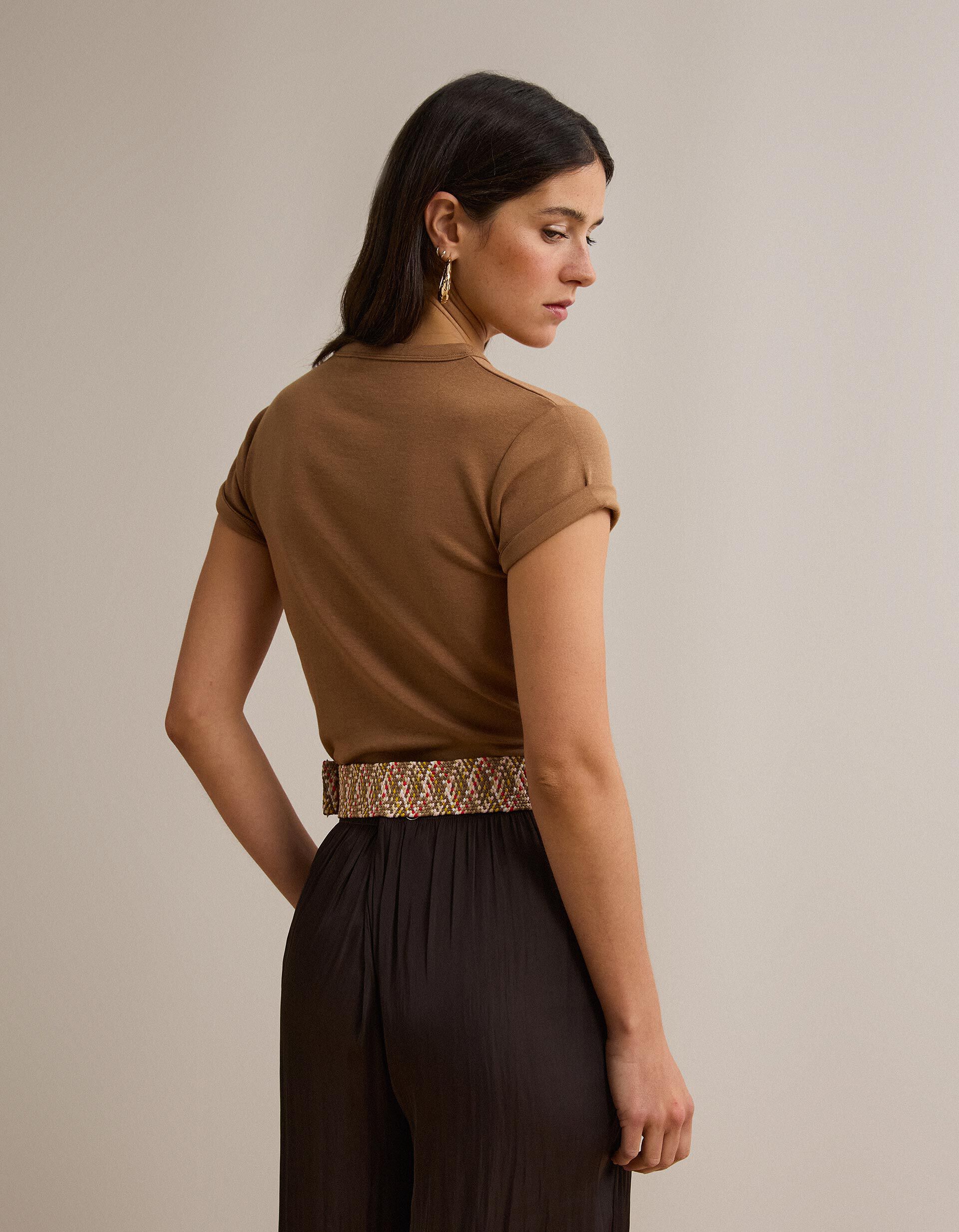 Comprar Online T-shirt Modal, Mulher, Castanho Claro