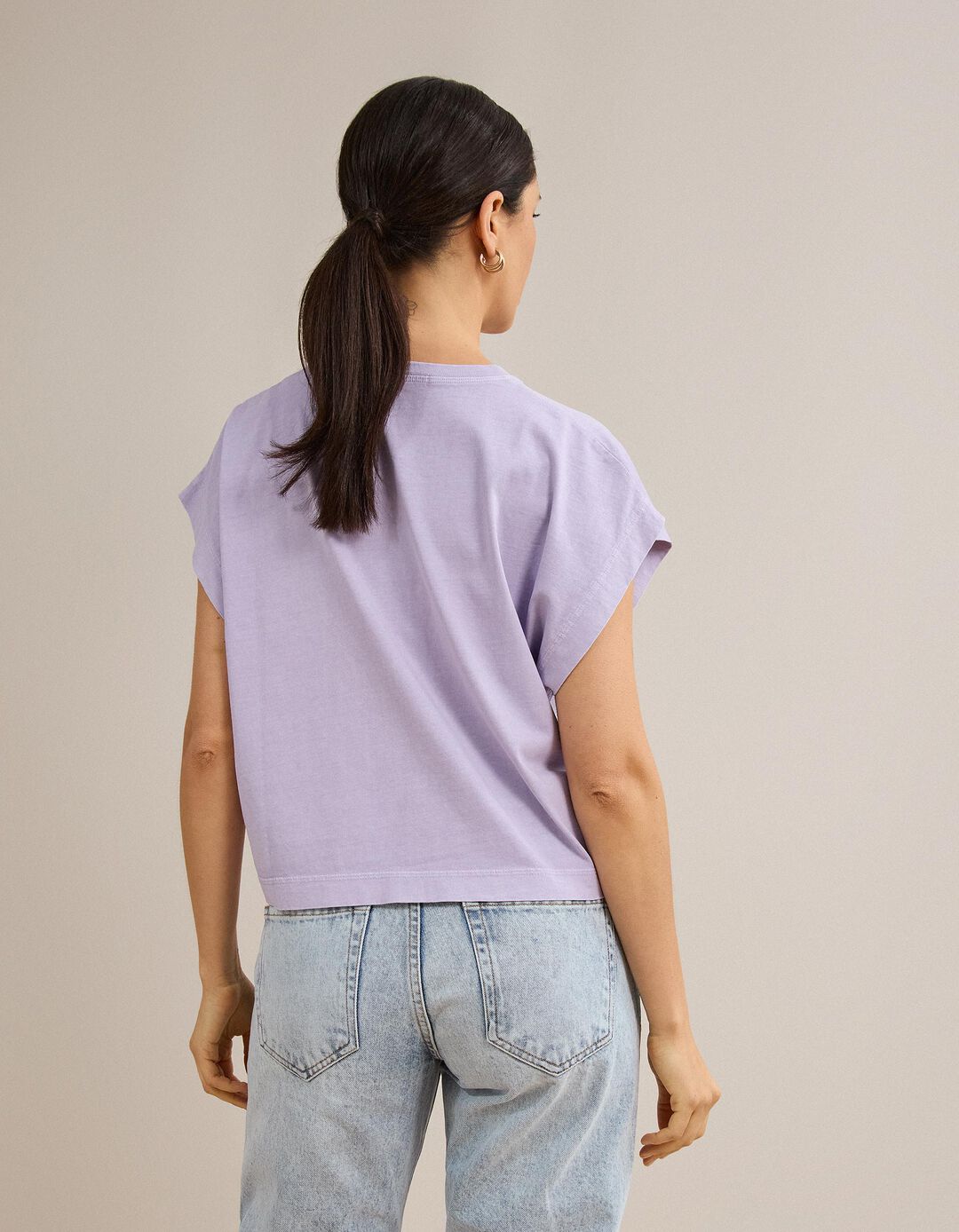 T-shirt Com Bolso, Mulher, Roxo Claro